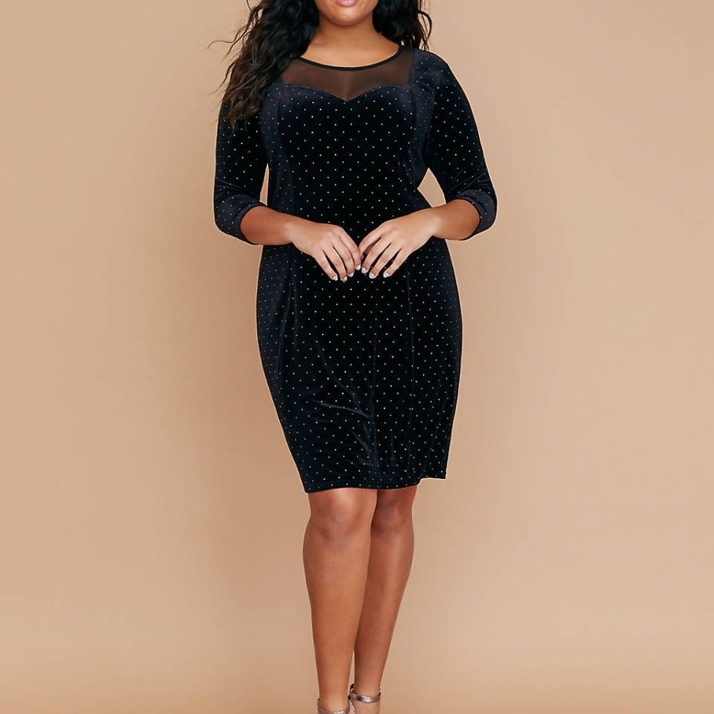 🔥🎊Lane Bryant Stud Velvet Dress